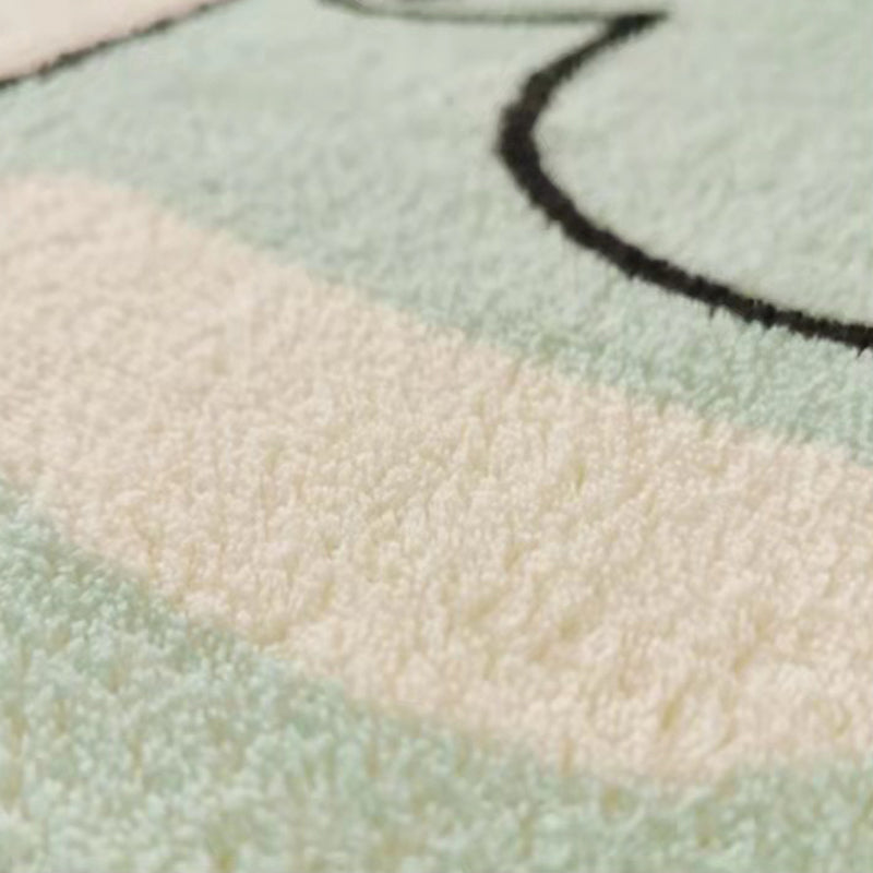 Modern Color-Blocked Rug Pink Polyester Area Carpet Non-Slip Backing Rug for Living Room