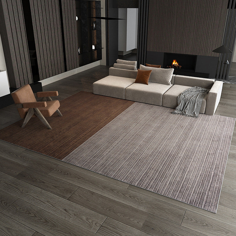 Tapis d'intérieur postmoderne de luxe, bloc de couleur gris, zone Non fendue, pour la décoration de la maison