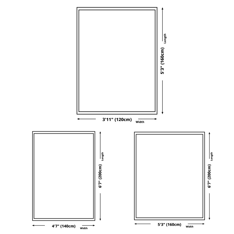 Modern Color-Blocked Carpet Blue Polyester Area Rug Stain Resistant Rug for Living Room