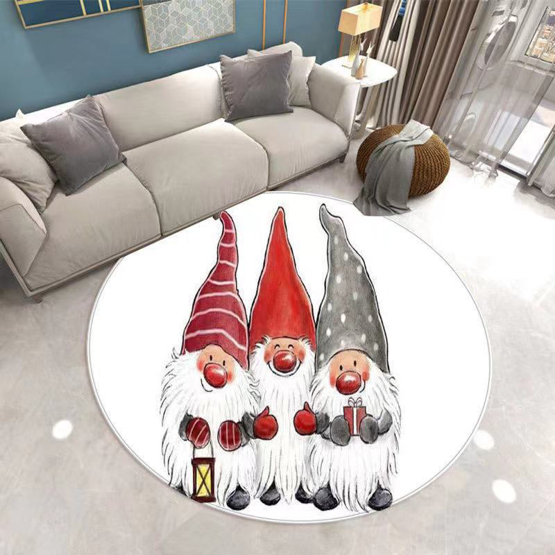 Simplicity Indoor Room Carpet Red Christmas Area Rug Polyester Washable Rug