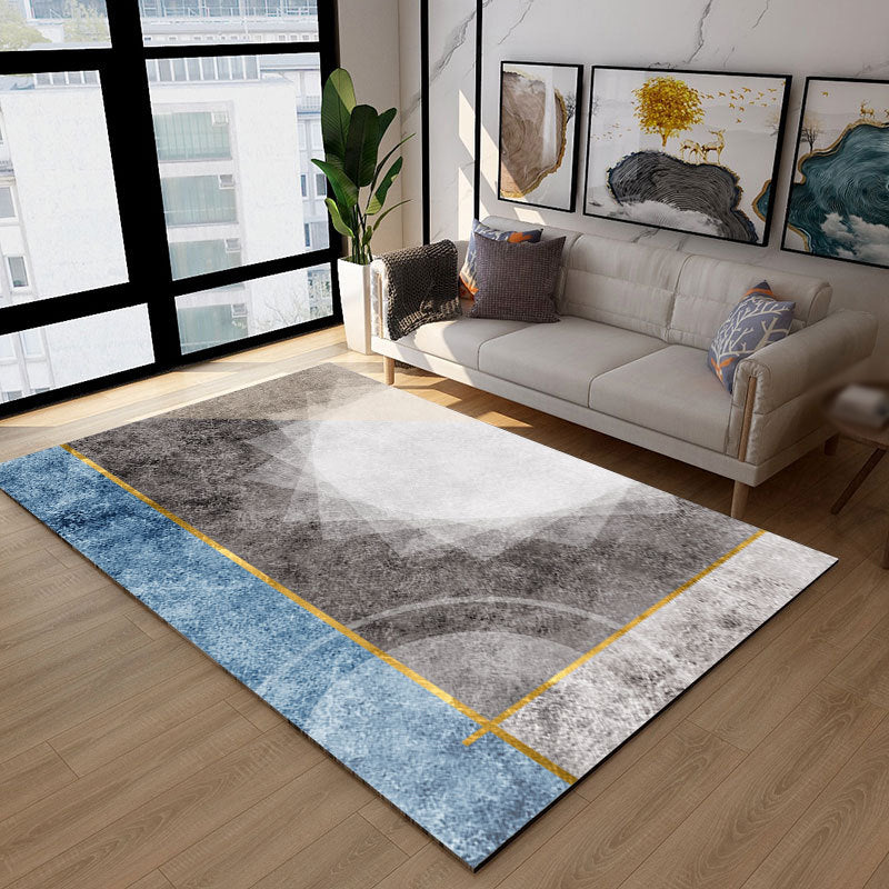 Luxury Gray Abstract Rug Polyester Modern Carpet Anti-Split Backing Indoor Rug for Indoor Room