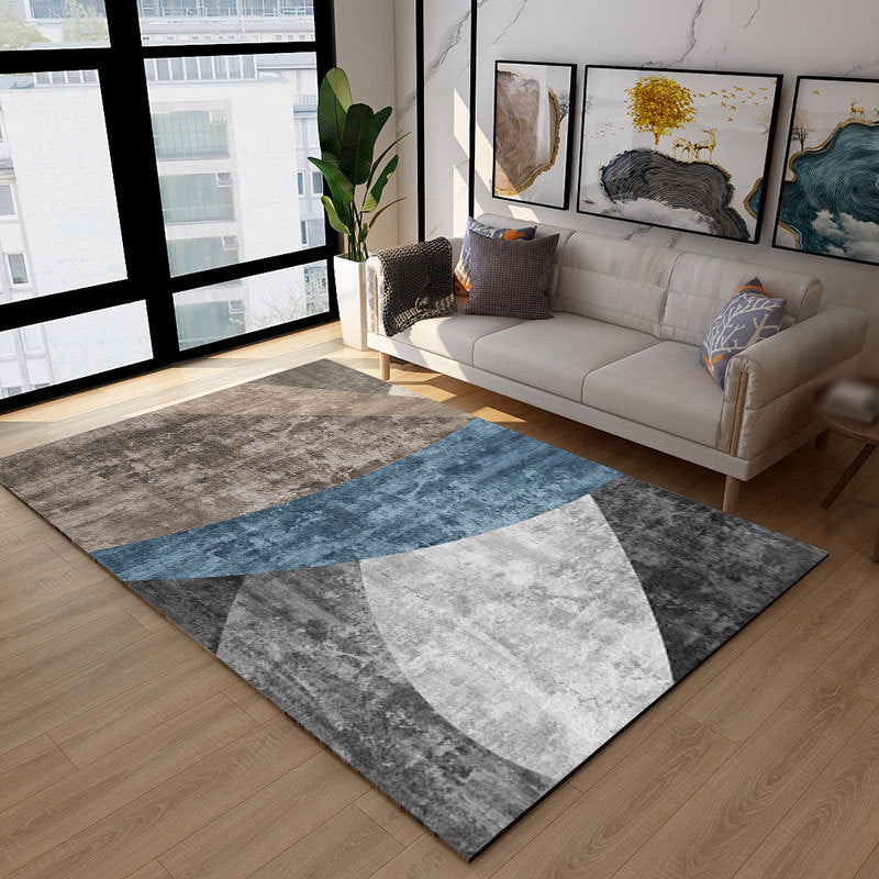 Luxury Gray Abstract Rug Polyester Modern Carpet Anti-Split Backing Indoor Rug for Indoor Room