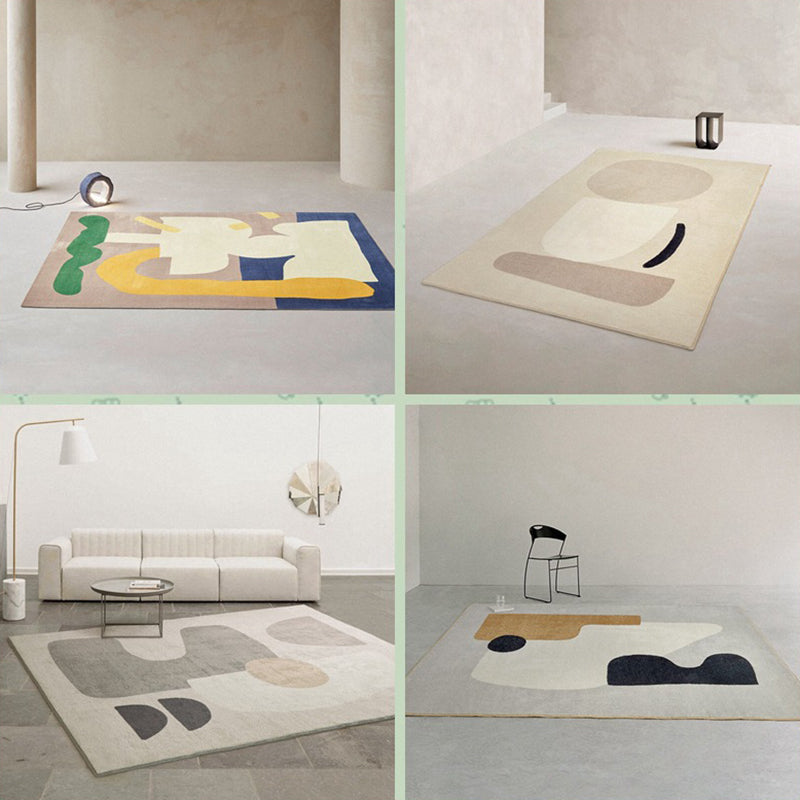 Tapis moderne Beige en Polyester, bloc de couleur, antidérapant, pour l'intérieur, pour la décoration de la maison