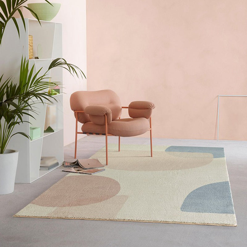 Tapis moderne Beige en Polyester, bloc de couleur, antidérapant, pour l'intérieur, pour la décoration de la maison