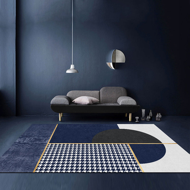 Multicolored Modern Rug Geometric Design Carpet Polyester Washable Indoor Rug for Living Room