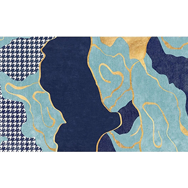 Multicolored Modern Rug Geometric Design Carpet Polyester Washable Indoor Rug for Living Room