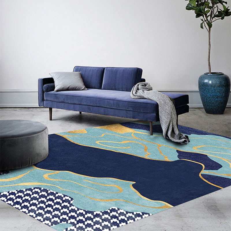 Multicolored Modern Rug Geometric Design Carpet Polyester Washable Indoor Rug for Living Room