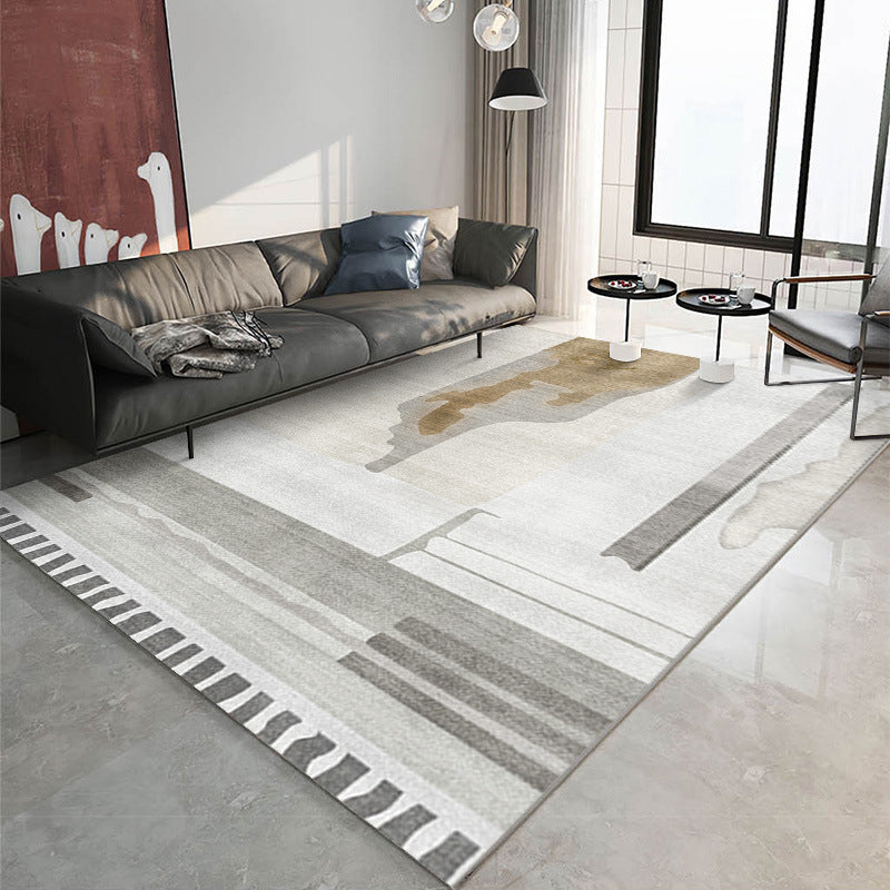 Green Living Room Rug Modern Abstract Indoor Carpet Polyester Anti-Split for Home Decoration