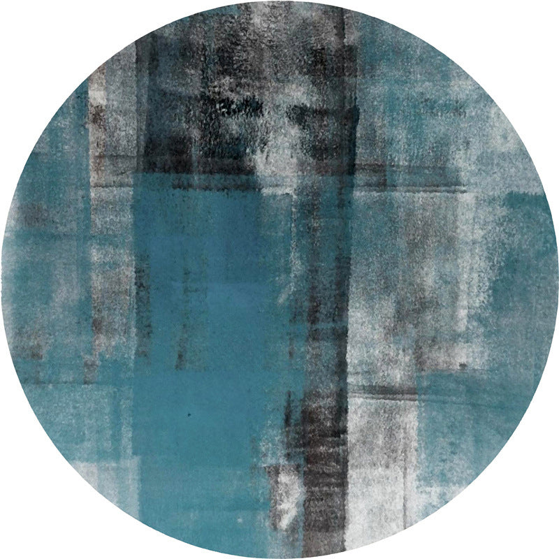 Casual Abstract Indoor Rug Yellow Polyester Rug Washable Carpet for Indoor Room