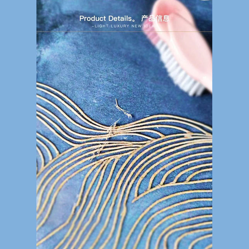 Fancy Color-Blocked Rug Grey Modern Area Carpet Polyester Non-Slip Backing Rug for Bedroom