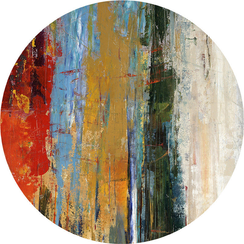 Brown Indoor Room Area Rug Contemporary Abstract Carpet Polyester Anti-Split Rug