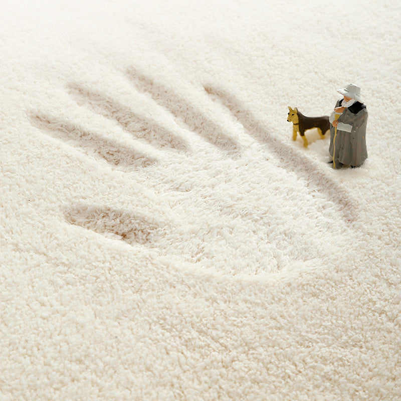 Funky Artistic Area Rug Apricot Stripe Print Carpet Polyster Stain Resistant Rug for Living Room