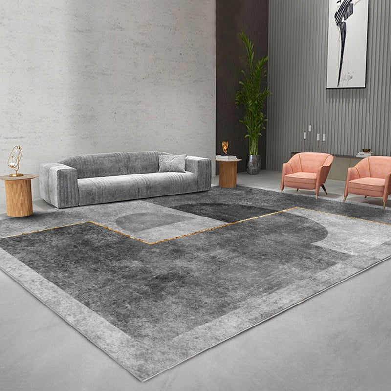 Dark Colored Graphic Design Area Rug Glam Polyester Rug Washable Indoor Carpet for Living Room