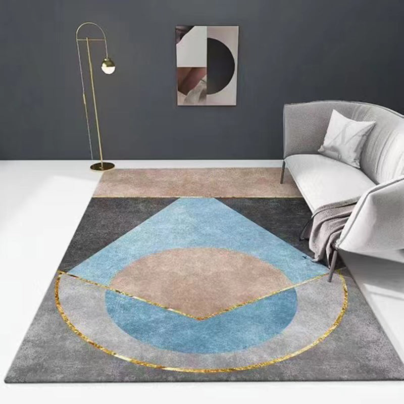 Tapis de zone de couleur grise en Polyester, moderne, antidérapant, pour la décoration de la maison