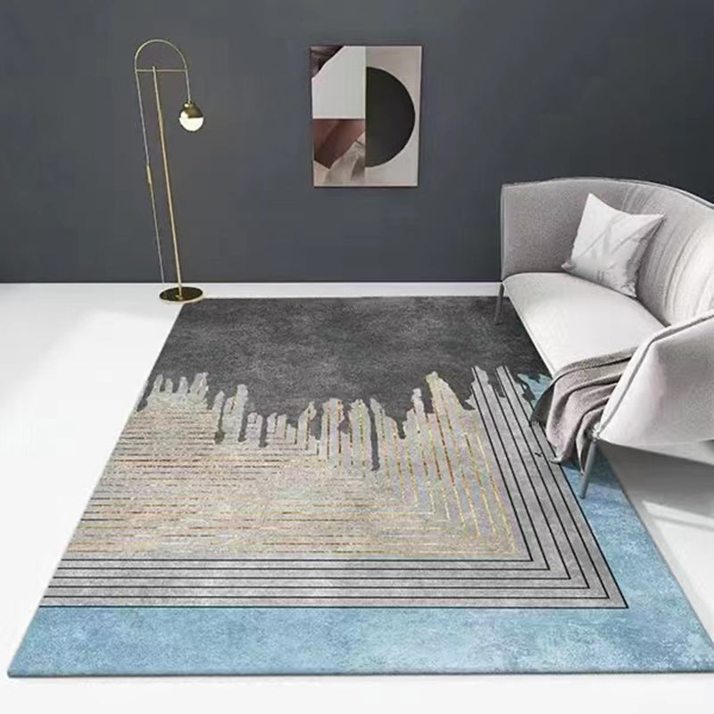 Tapis de zone de couleur grise en Polyester, moderne, antidérapant, pour la décoration de la maison