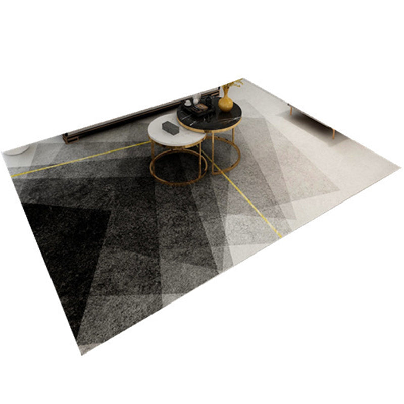 Contemporary Gray Rug Polyster Novelty Carpet Non-Slip Indoor Rug for Living Room