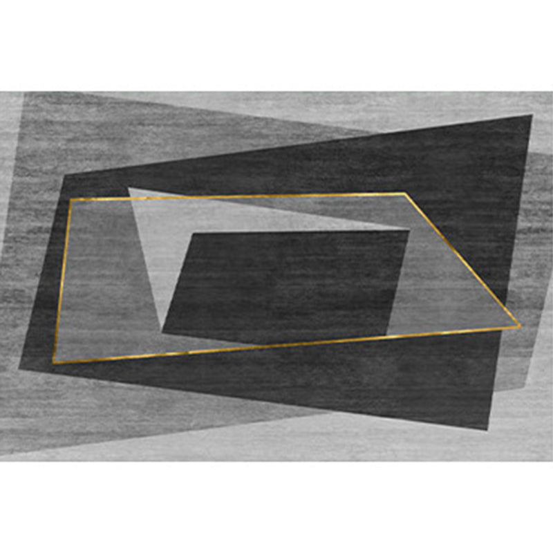 Contemporary Gray Rug Polyster Novelty Carpet Non-Slip Indoor Rug for Living Room