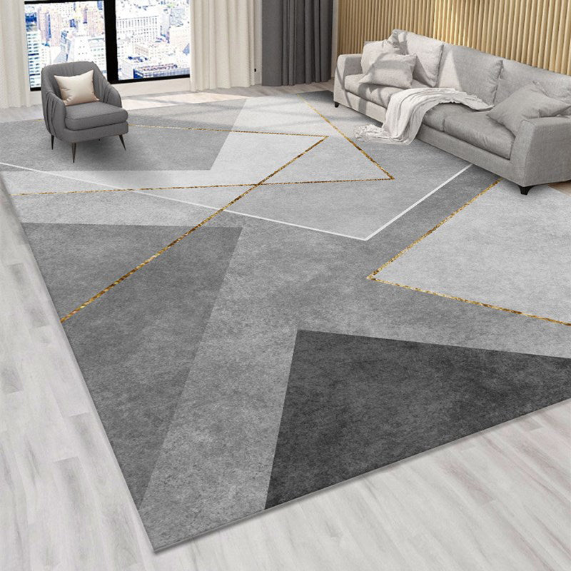 Modern Geometry Home Decoration Rug Polyester Glam Area Carpet Stain Resistant Indoor Carpet