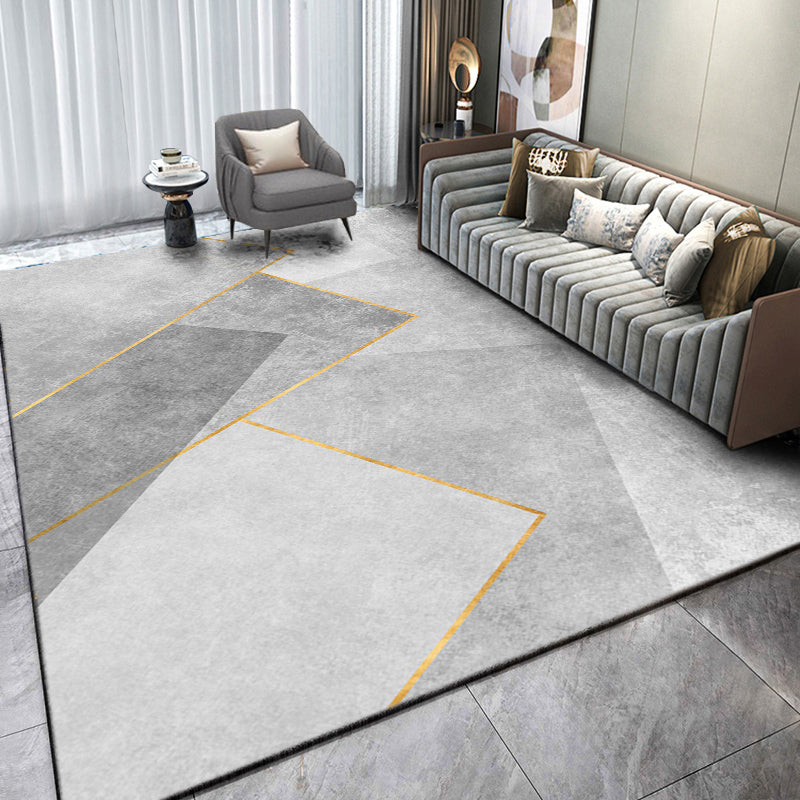 Modern Geometry Home Decoration Rug Polyester Glam Area Carpet Stain Resistant Indoor Carpet