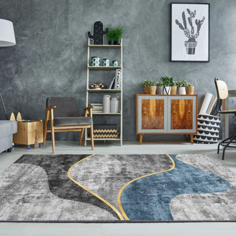 Modern Geometry Home Decoration Rug Polyester Glam Area Carpet Stain Resistant Indoor Carpet
