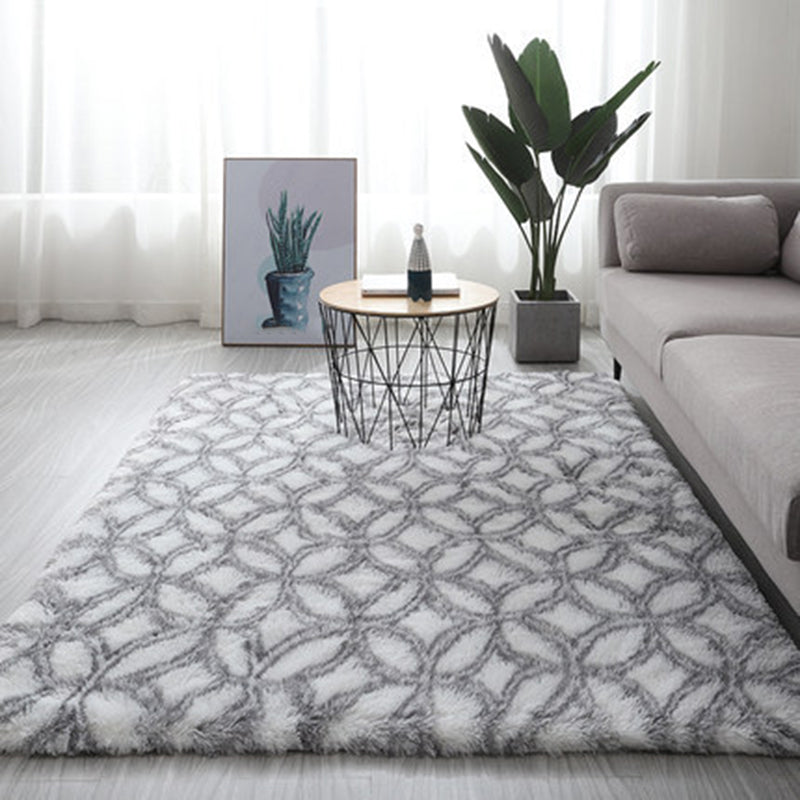 Tapis imprimé couleur contrastée noir et blanc, en Polyester, décontracté, lavable, pour la décoration de la maison