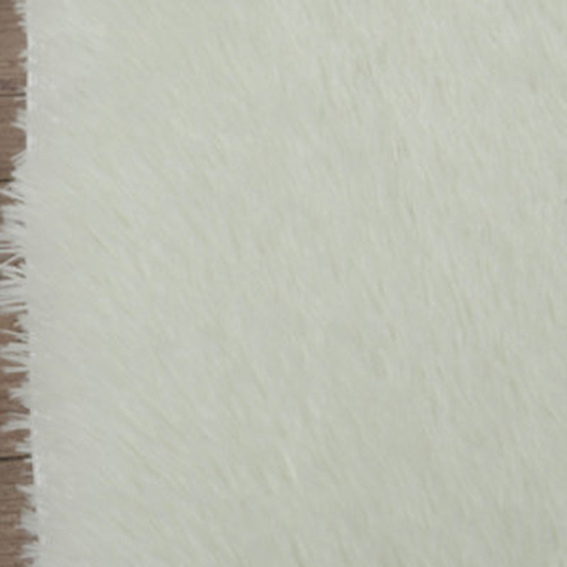 White Solid Color Area Rug Polyester Casual Carpet Shad Rug for Living Room
