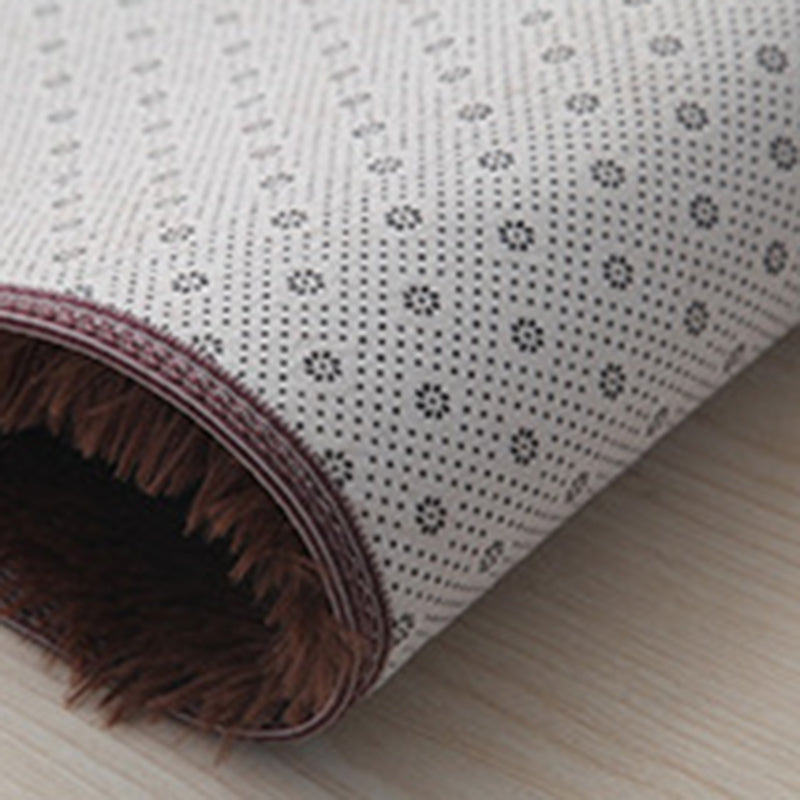 White Solid Color Area Rug Polyester Casual Carpet Shad Rug for Living Room