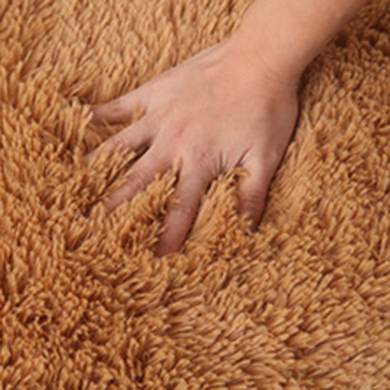 White Solid Color Area Rug Polyester Casual Carpet Shad Rug for Living Room