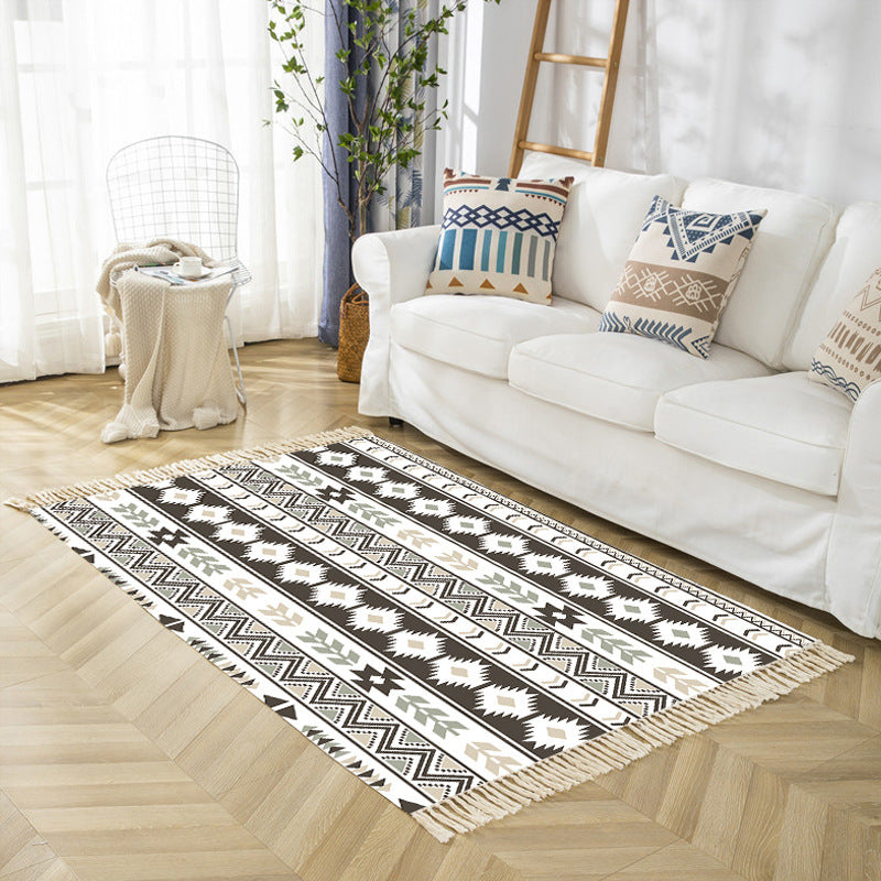 Rapis Bohemian Bohemian Bohemian Elegy Polyester Modèle tapis intérieur Fringe pour le salon