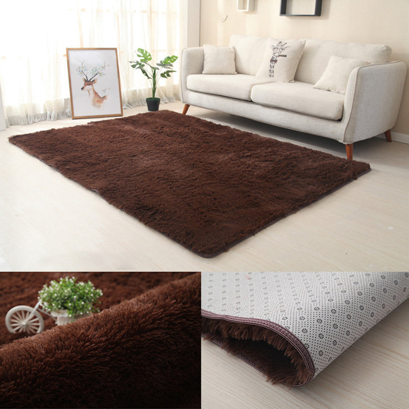 Tapis de chambre intérieure violet tapis de couleur pure décontractée en polyester