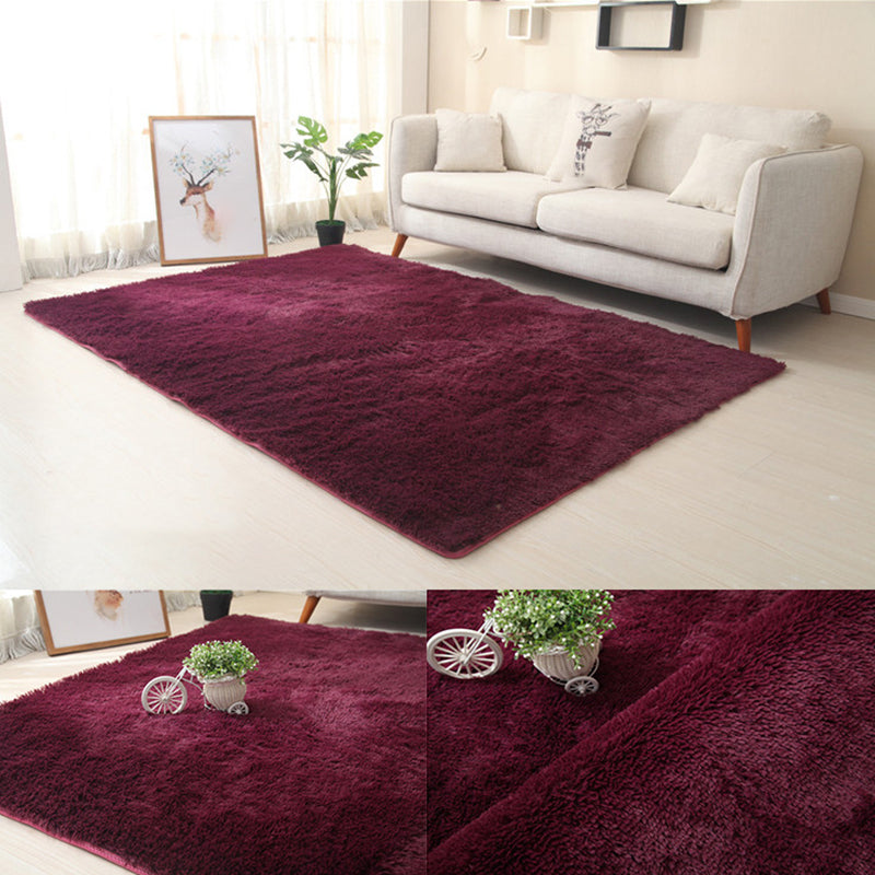 Tapis de chambre intérieure violet tapis de couleur pure décontractée en polyester
