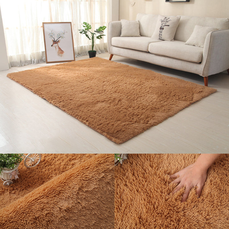 Tapis de chambre intérieure violet tapis de couleur pure décontractée en polyester