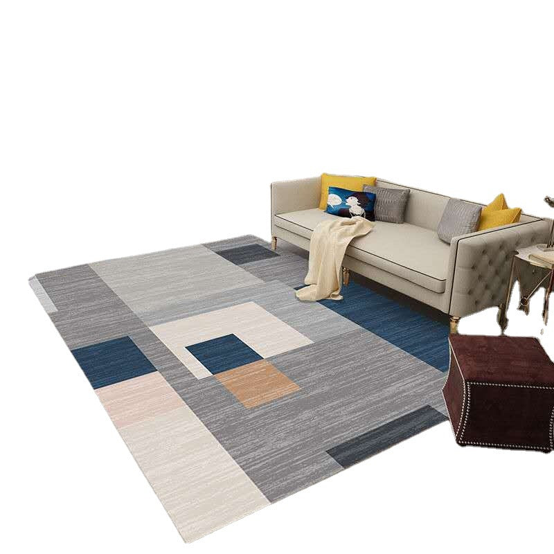 Geometric Indoor Rug Patchwork Casual Area Rug Polyester Anti-Slip Carpet for Living Room