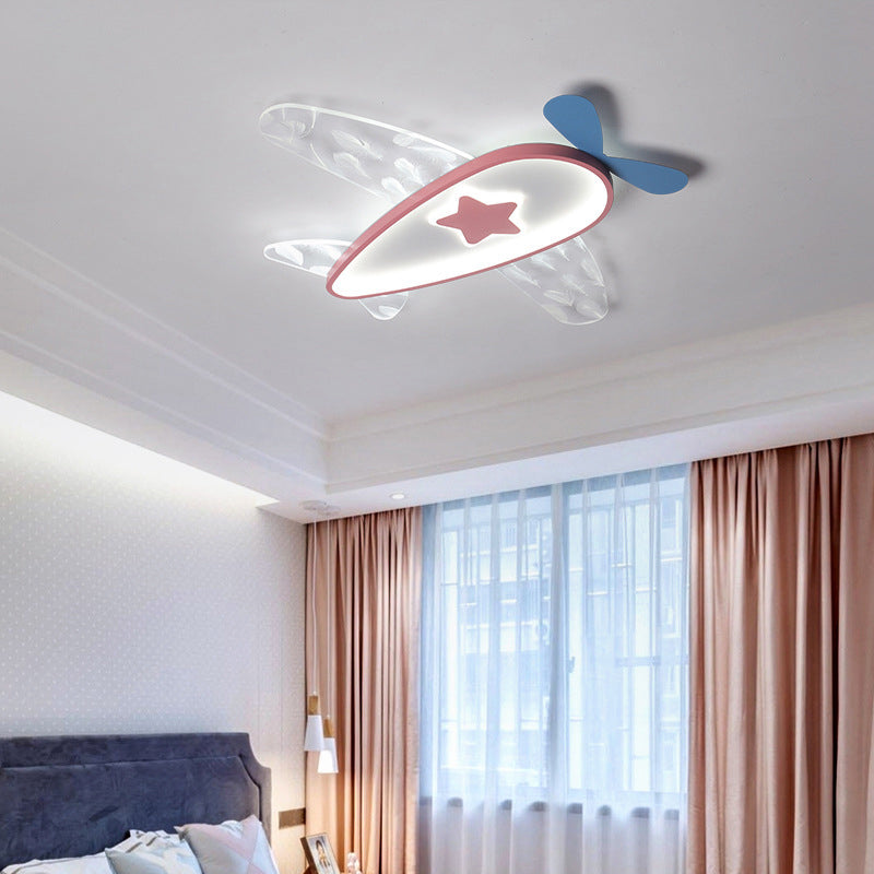 Plafonnier LED moderne à montage encastré en métal avec 1 lumière pour chambre à coucher
