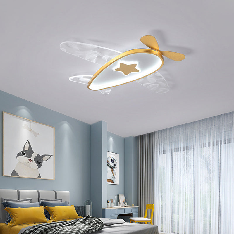 Plafonnier LED moderne à montage encastré en métal avec 1 lumière pour chambre à coucher