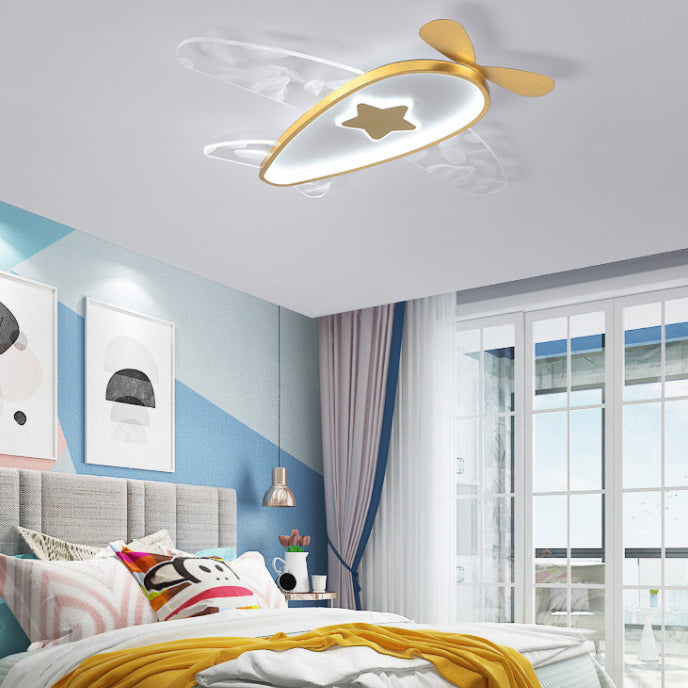 Plafonnier LED moderne à montage encastré en métal avec 1 lumière pour chambre à coucher