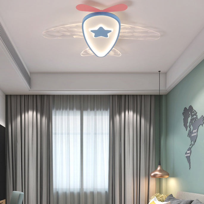 Plafonnier LED moderne à montage encastré en métal avec 1 lumière pour chambre à coucher