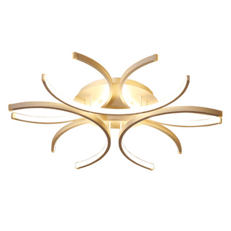 White Sputnik Flush Mount Ceiling Light Modern Aluminum Flush Light for Living Room