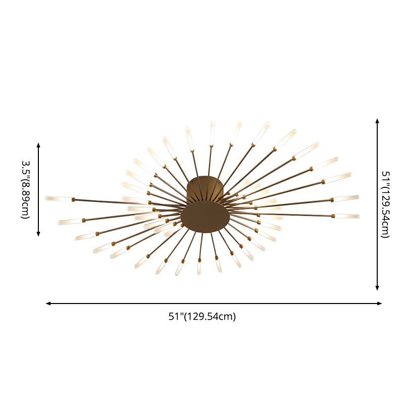 Soporte empotrado moderno lineal de acrílico de Sputnik de las luces de techo rasantes de la sala de estar LED