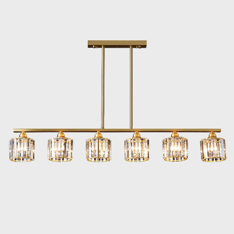 Cilindro illuminazione dell'isola Crystal Contemporary Simplicity Fissature di illuminazione a sospensione per il ristorante