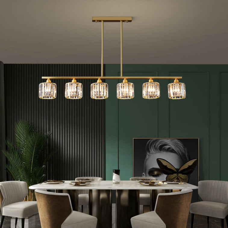 Cilindro illuminazione dell'isola Crystal Contemporary Simplicity Fissature di illuminazione a sospensione per il ristorante