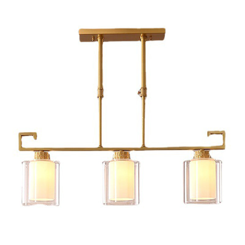 Cilinder Island Lighting Glass Contemporary Simplicity Fishting a sospensione per il ristorante