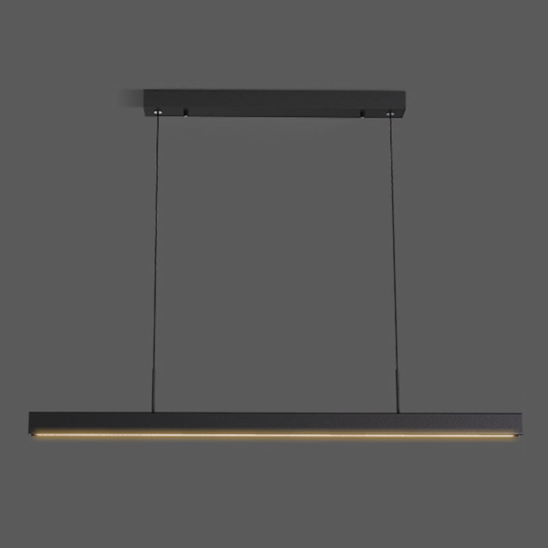 Black Metal Hanging Pendant Lights Contemporary Linear Hanging Lamps for Dining Room