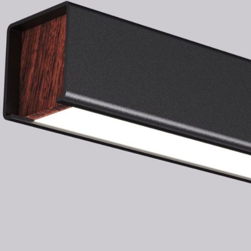 Black Metal Hanging Pendant Lights Contemporary Linear Hanging Lamps for Dining Room