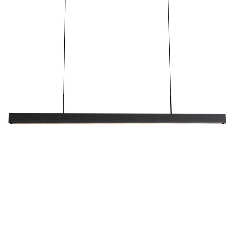 Black Metal Hanging Pendant Lights Contemporary Linear Hanging Lamps for Dining Room