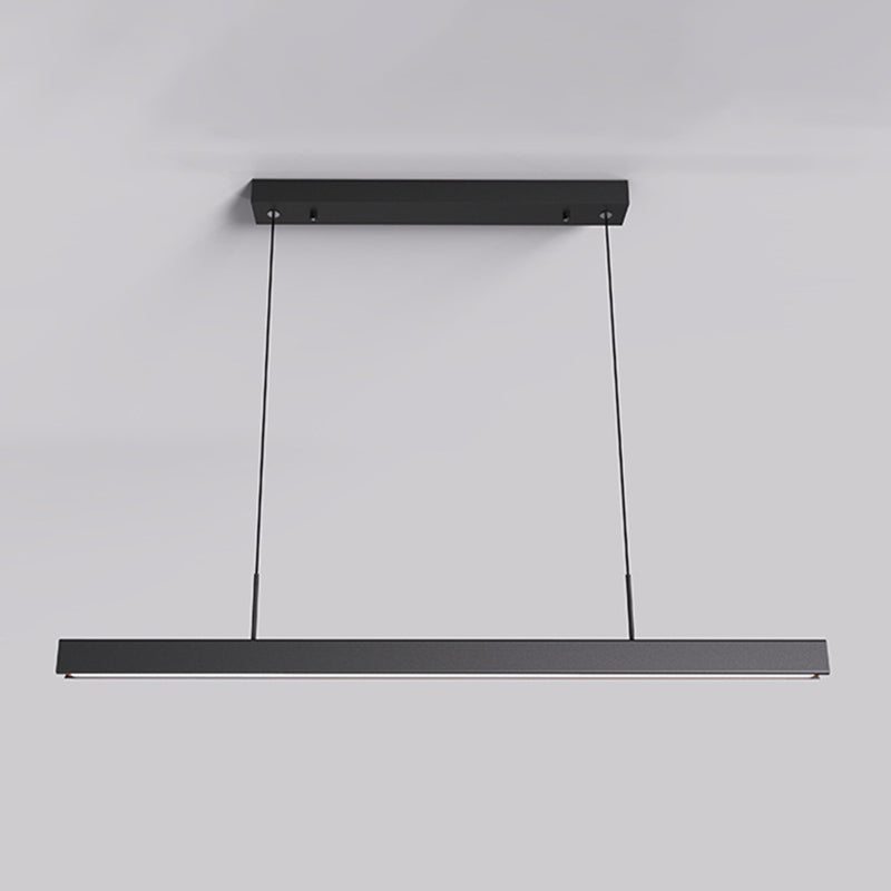 Black Metal Hanging Pendant Lights Contemporary Linear Hanging Lamps for Dining Room