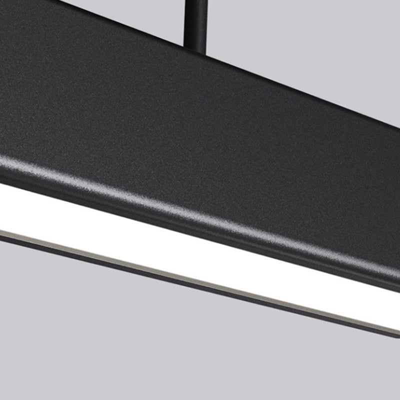 Black Metal Hanging Pendant Lights Contemporary Linear Hanging Lamps for Dining Room