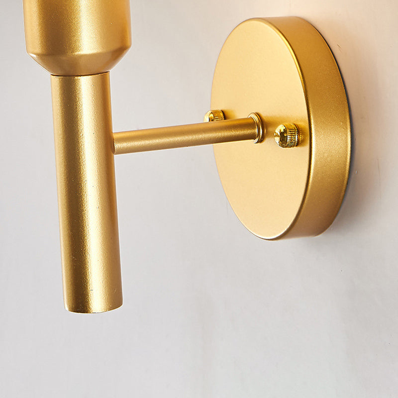Glass Gold Wall Lamp in Modern Luxury Style Wrought Iron Wall Sconce for Bedroom