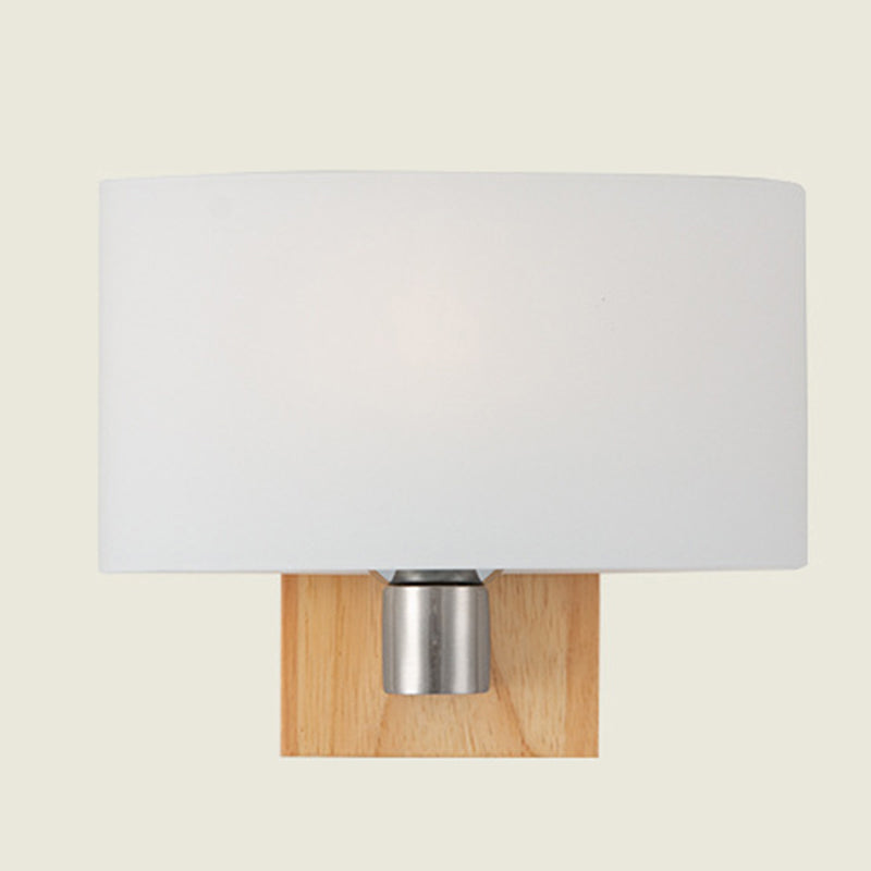 Lámpara de pared rectangular de madera en simplicidad moderna Luz de pared de hierro forjado con sombra de vidrio blanco