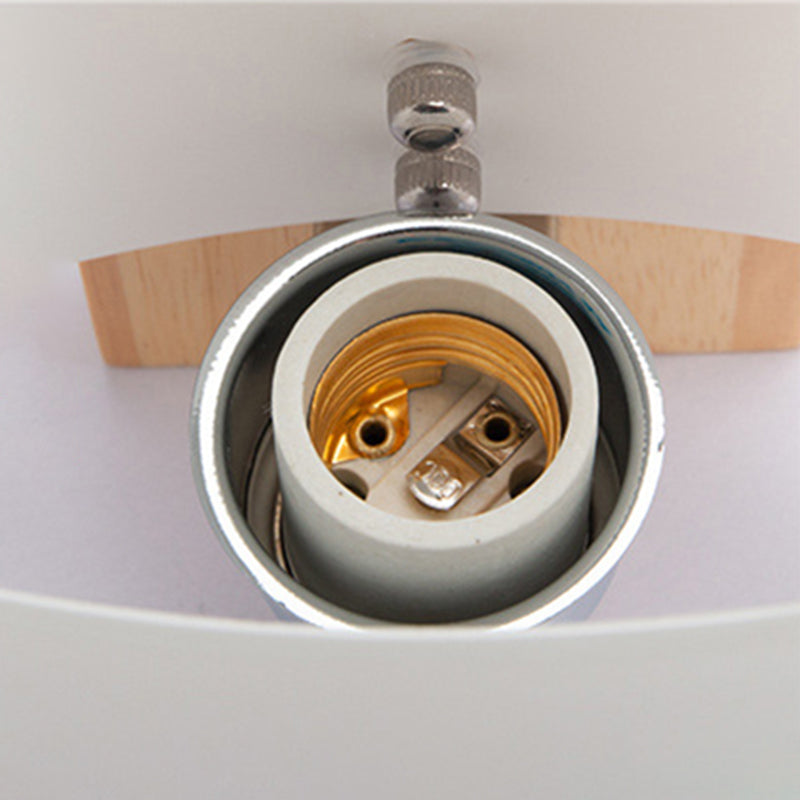 Lámpara de pared rectangular de madera en simplicidad moderna Luz de pared de hierro forjado con sombra de vidrio blanco